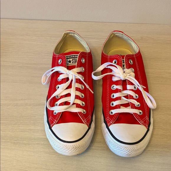Converse Bright Red and white in size 8.5 men 10.5 women - Picture 2 of 5